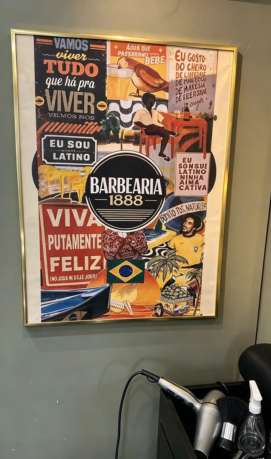 Arte brasileira com a identidade da Barbearia 1888
